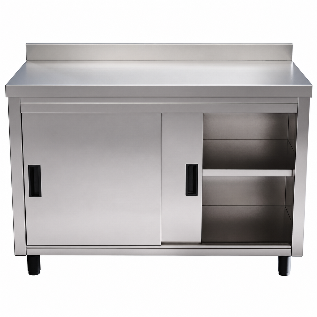 Armário Horizontal Fechado Com Espelho em Inox